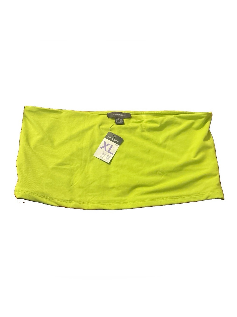 Primark Neon Lime Green Ribbed Cropped Tank Top – XL